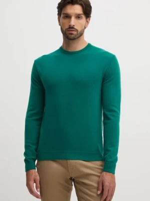 United Colors of Benetton sweter wełniany męski kolor zielony lekki 1002U1G34