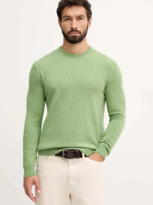 United Colors of Benetton sweter wełniany męski kolor zielony lekki 1002U1G34