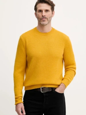 United Colors of Benetton sweter wełniany męski kolor żółty 103MU10B5