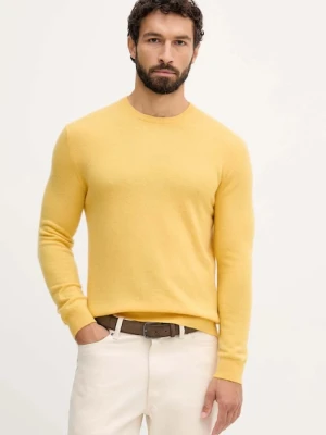 United Colors of Benetton sweter wełniany męski kolor żółty lekki 1002U1G34