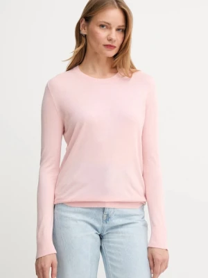 United Colors of Benetton sweter z dodatkiem jedwabiu kolor różowy lekki 1ZRED10CP
