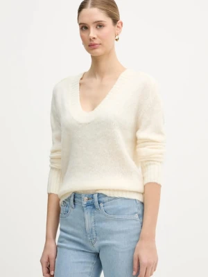 United Colors of Benetton sweter z dodatkiem moheru damski kolor beżowy 1VAAD10EX