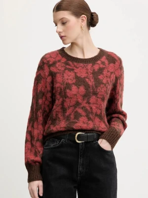 United Colors of Benetton sweter z dodatkiem moheru damski kolor bordowy 1VAAE10F3