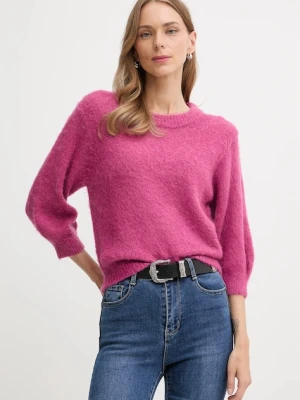 United Colors of Benetton sweter z dodatkiem moheru damski kolor różowy 1VAAD10F4