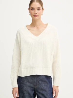 United Colors of Benetton sweter z dodatkiem wełny damski kolor beżowy 126WD402Z