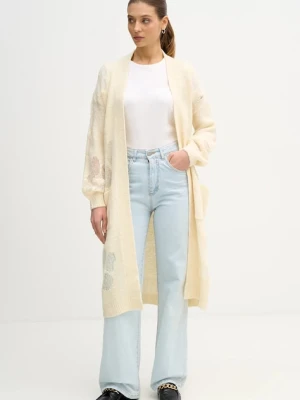 United Colors of Benetton sweter z dodatkiem wełny damski kolor beżowy 18L4EN00J