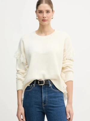 United Colors of Benetton sweter z dodatkiem wełny damski kolor beżowy 191VD10EZ