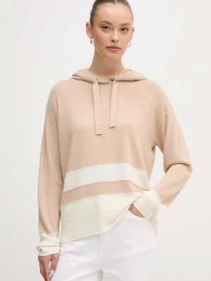 United Colors of Benetton sweter z dodatkiem wełny damski kolor beżowy lekki 102HE203V