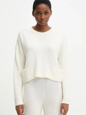 United Colors of Benetton sweter z dodatkiem wełny damski kolor beżowy lekki 126WD10E4