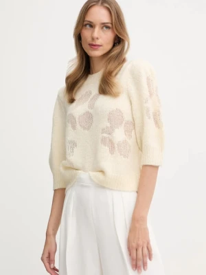 United Colors of Benetton sweter z dodatkiem wełny damski kolor beżowy lekki 18L4E10EV