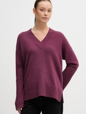 United Colors of Benetton sweter z dodatkiem wełny damski kolor fioletowy 1244D403A