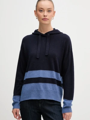 United Colors of Benetton sweter z dodatkiem wełny damski kolor granatowy lekki 102HE203V