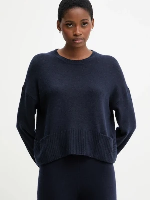 United Colors of Benetton sweter z dodatkiem wełny damski kolor granatowy lekki 126WD10E4