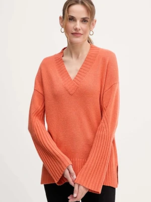 United Colors of Benetton sweter z dodatkiem wełny damski kolor pomarańczowy 1244D403A