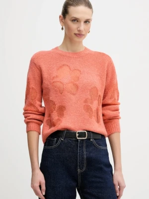 United Colors of Benetton sweter z dodatkiem wełny damski kolor pomarańczowy 18L4E10EW