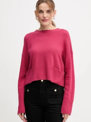 United Colors of Benetton sweter z dodatkiem wełny damski kolor różowy lekki 126WD10E4