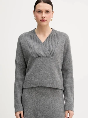 United Colors of Benetton sweter z dodatkiem wełny damski kolor szary 1444D403H