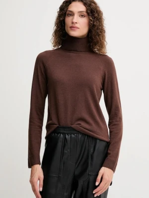 United Colors of Benetton sweter z dodatkiem wełny damski kolor szary lekki z golfem 1035D2551
