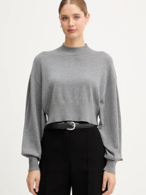 United Colors of Benetton sweter z dodatkiem wełny damski kolor szary lekki z półgolfem 1Y6SD2041