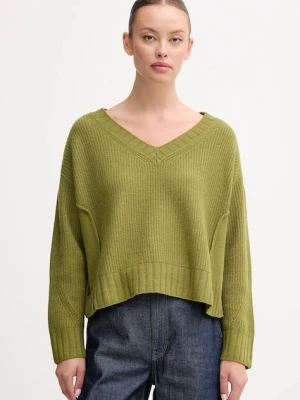 United Colors of Benetton sweter z dodatkiem wełny damski kolor zielony 126WD402Z
