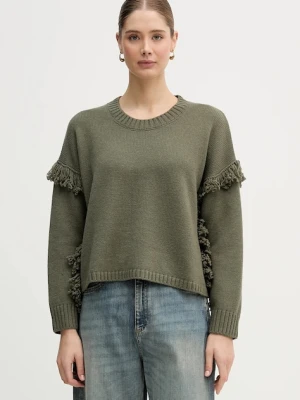 United Colors of Benetton sweter z dodatkiem wełny damski kolor zielony 191VD10EZ