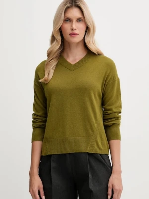 United Colors of Benetton sweter z dodatkiem wełny damski kolor zielony lekki 102HD4032