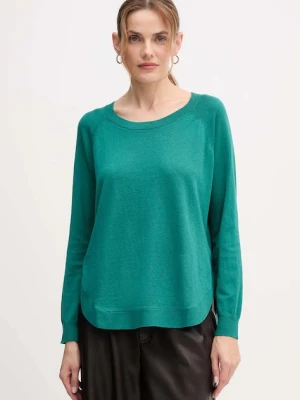 United Colors of Benetton sweter z dodatkiem wełny damski kolor zielony lekki 1Y6SD10EG