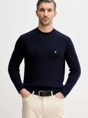 United Colors of Benetton sweter z dodatkiem wełny granatowy