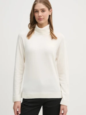 United Colors of Benetton sweter z dodatkiem wełny kolor beżowy z golfem 1035D2551