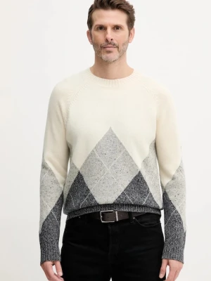 United Colors of Benetton sweter z dodatkiem wełny męski kolor beżowy 1NGVK10B2