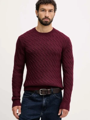United Colors of Benetton sweter z dodatkiem wełny męski kolor bordowy 1335U10A9