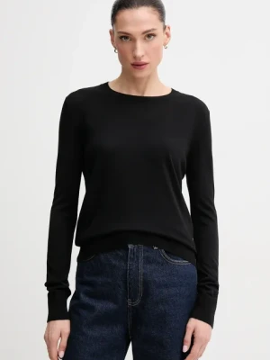 United Colors of Benetton sweter z domieszką jedwabiu damski kolor czarny lekki 1ZRED10CP