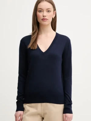 United Colors of Benetton sweter z domieszką jedwabiu damski kolor granatowy lekki 1ZRED402L