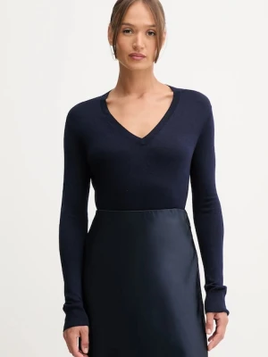United Colors of Benetton sweter z domieszką jedwabiu damski kolor granatowy lekki 1ZRED402L