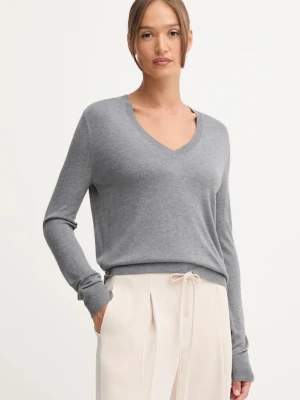 United Colors of Benetton sweter z domieszką jedwabiu damski kolor szary lekki 1ZRED402L