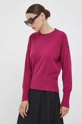 United Colors of Benetton sweter z domieszką jedwabiu kolor różowy lekki