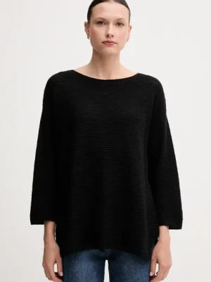 United Colors of Benetton sweter z domieszką lnu damski kolor czarny 115GD10CT