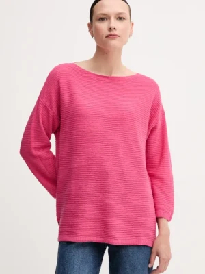 United Colors of Benetton sweter z domieszką lnu damski kolor różowy 115GD10CT
