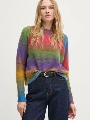 United Colors of Benetton sweter z domieszką wełny damski kolor multicolor 1050D10C0