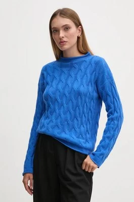 United Colors of Benetton sweter z domieszką wełny damski kolor niebieski 1335D2467