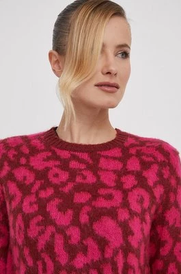 United Colors of Benetton sweter z domieszką wełny damski kolor różowy lekki