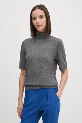 United Colors of Benetton sweter z domieszką wełny damski kolor szary lekki z golfem 1035D2036