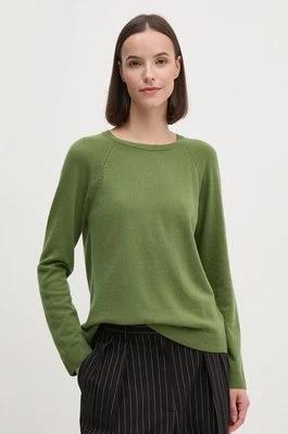 United Colors of Benetton sweter z domieszką wełny damski kolor zielony lekki 1035D1P17