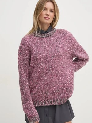 United Colors of Benetton sweter z domieszką wełny kolor różowy 116NU108M