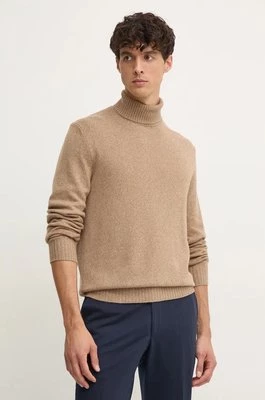 United Colors of Benetton sweter z domieszką wełny męski kolor beżowy z golferm