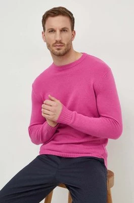 United Colors of Benetton sweter z domieszką wełny męski kolor różowy lekki