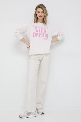 United Colors of Benetton sweter z domieszką wełny X PANTONE damski kolor różowy