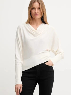 United Colors of Benetton sweter z jedwabiem damski kolor beżowy lekki 1ZRED10E8