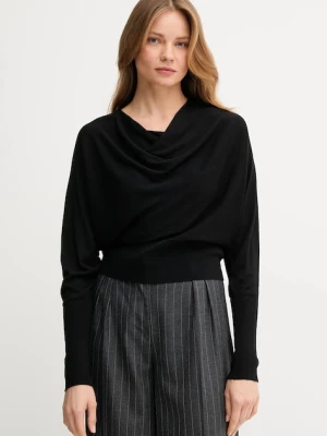 United Colors of Benetton sweter z jedwabiem damski kolor czarny lekki 1ZRED10E8