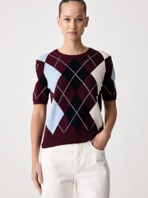 United Colors of Benetton sweter z krótkim rękawem damski z dodatkiem wełny